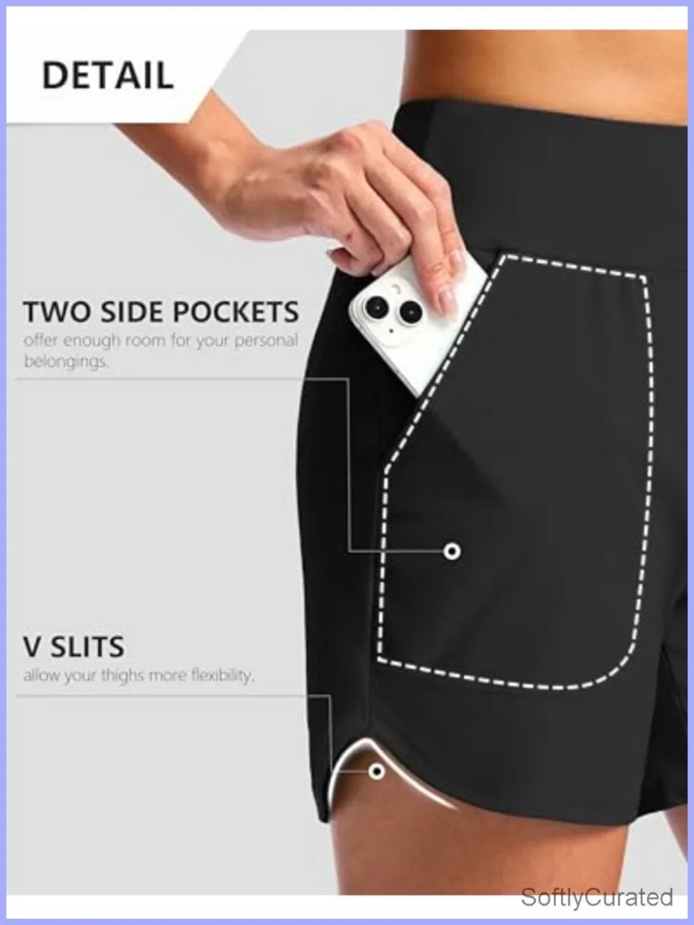 High Waisted Swim Board Shorts with Liner and Pockets Quick Dry UPF 50+
